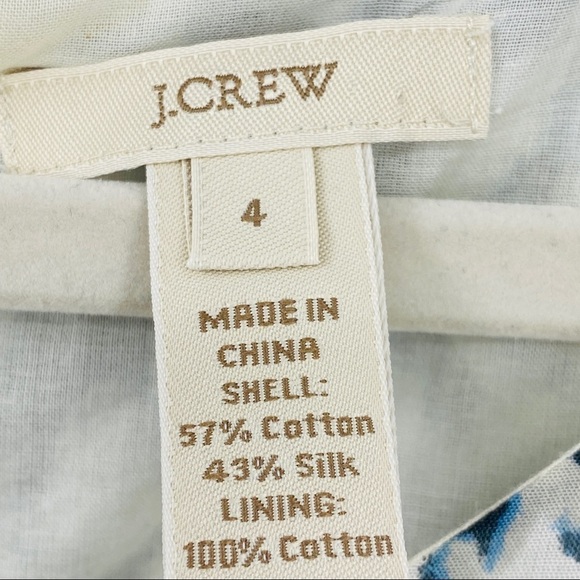 J. Crew Blue Stars Layered Silk & Cotton Blend Midi Dress Size 4 - Picture 10 of 14